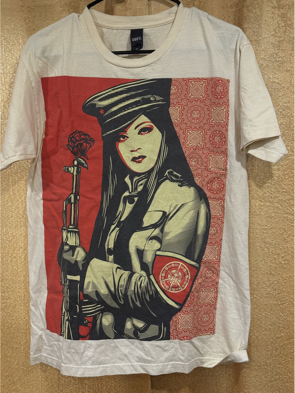 Obey cream graphic T-shirt